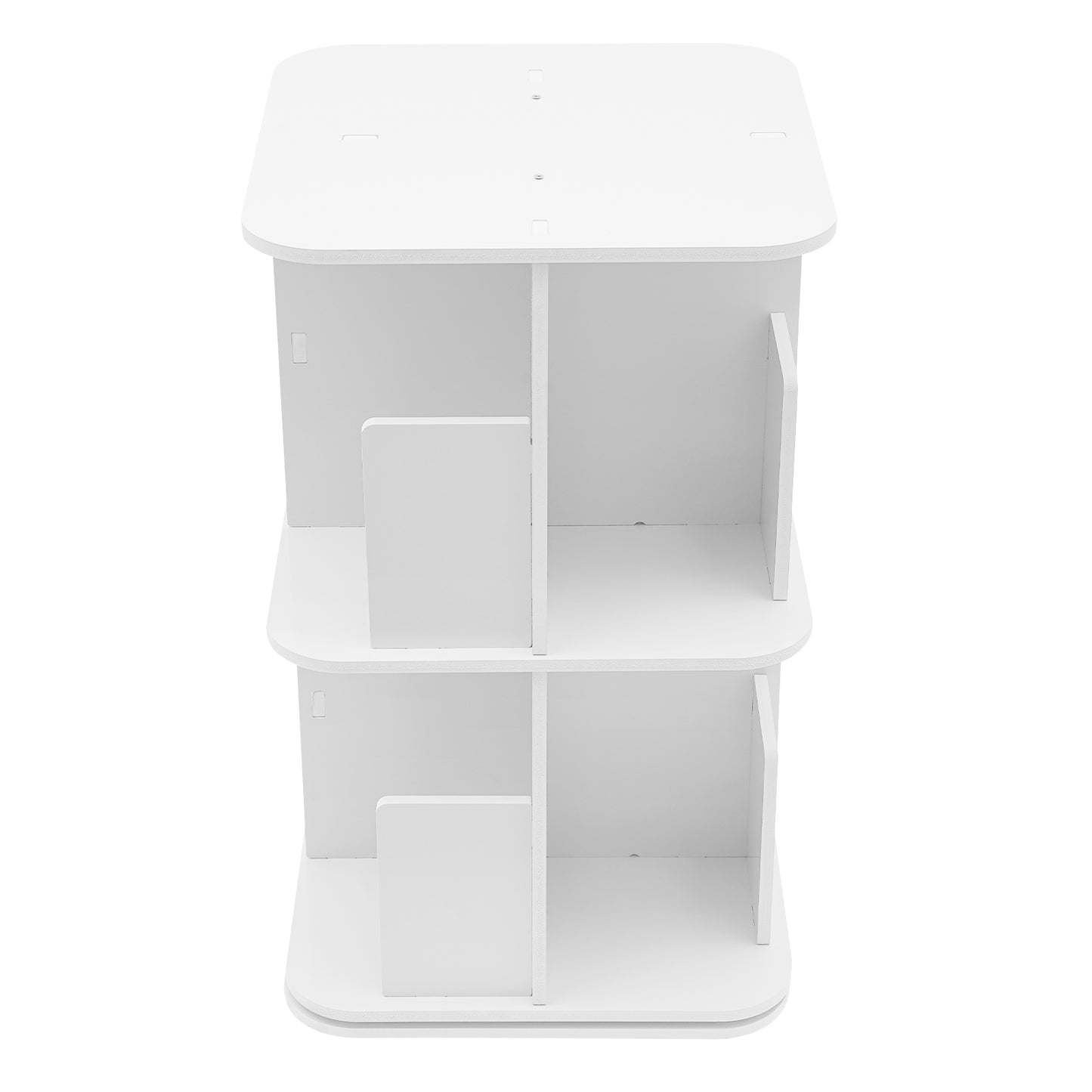 2-Tier Rotating Bookshelf, Corner Bookshelf for Small Space, 360° Display Revolving Bookcase for Bedroom, Living Room