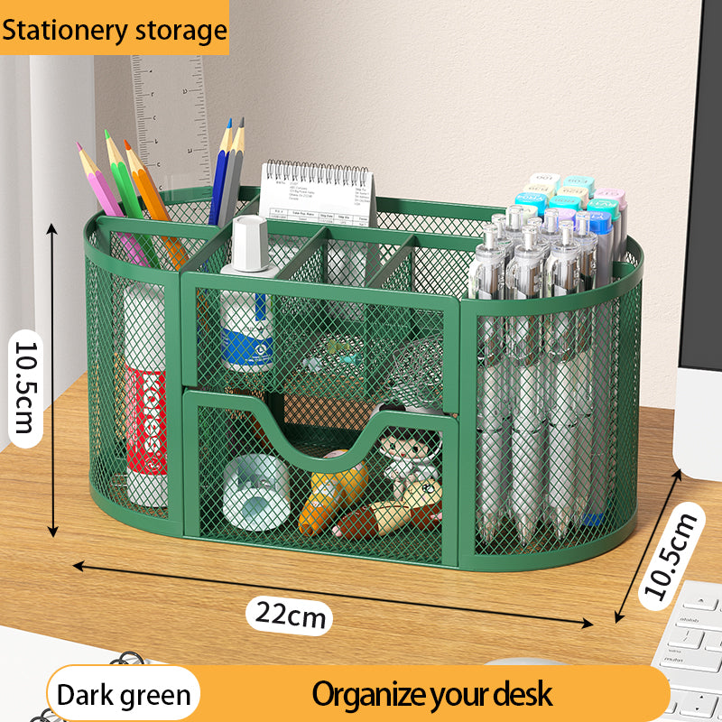 1PCS Desk Organizer Pen Holder MeshPencil Holder Large capacity MetalDesktop Storage Box for Office andSchool supplies