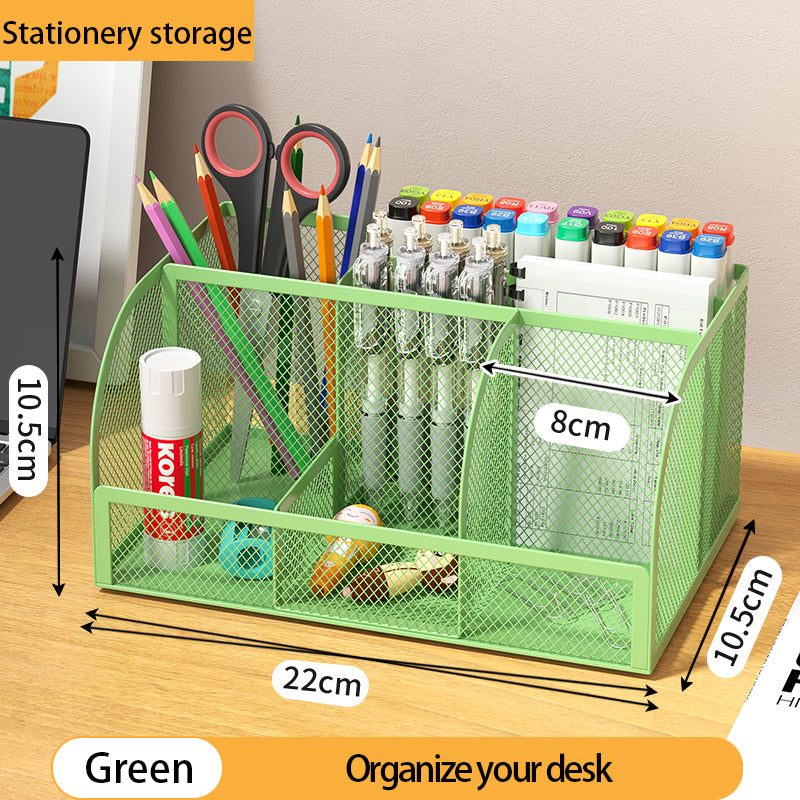 1PCS Desk Organizer Pen Holder MeshPencil Holder Large capacity MetalDesktop Storage Box for Office andSchool supplies
