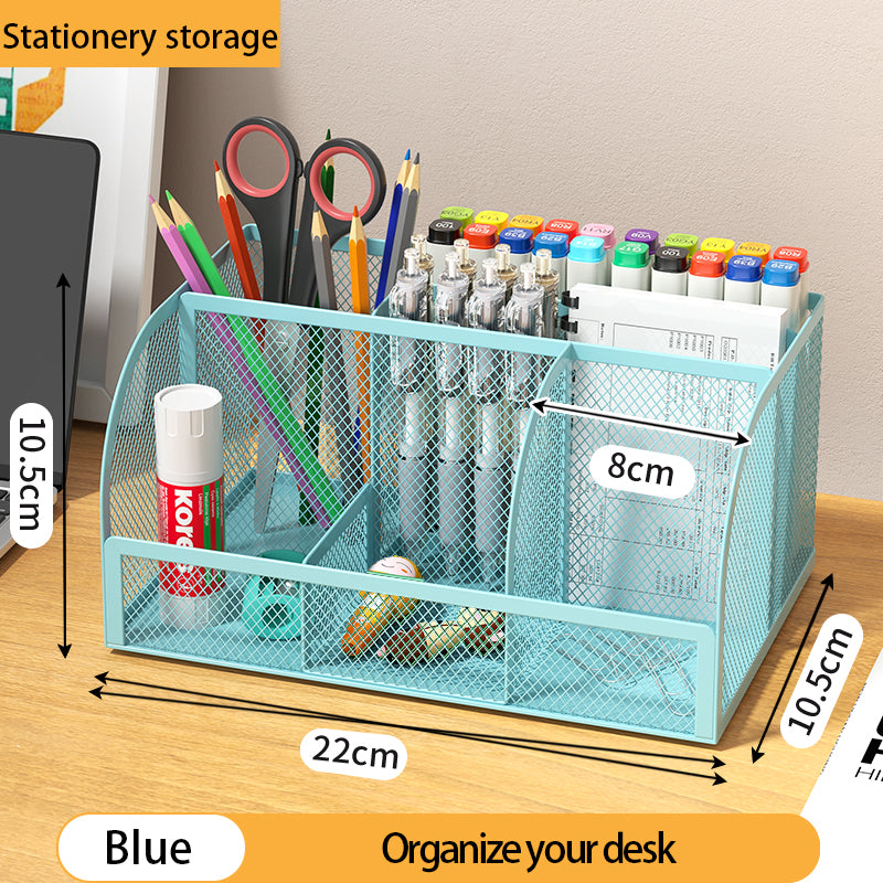 1PCS Desk Organizer Pen Holder MeshPencil Holder Large capacity MetalDesktop Storage Box for Office andSchool supplies