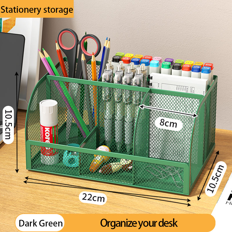 1PCS Desk Organizer Pen Holder MeshPencil Holder Large capacity MetalDesktop Storage Box for Office andSchool supplies